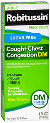 Robitussin Adult Cough + Chest Congestion DM Liquid Sugar-Free - 4 OZ