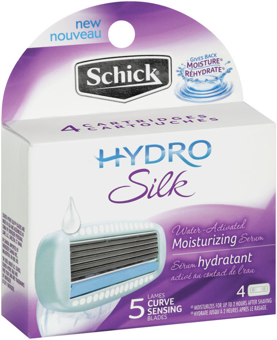 Schick Hydro Silk Shaving Cartridges - 4 EA - Medshopexpress