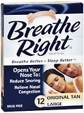 Breathe Right Nasal Strips, Tan, Large  - 12ea