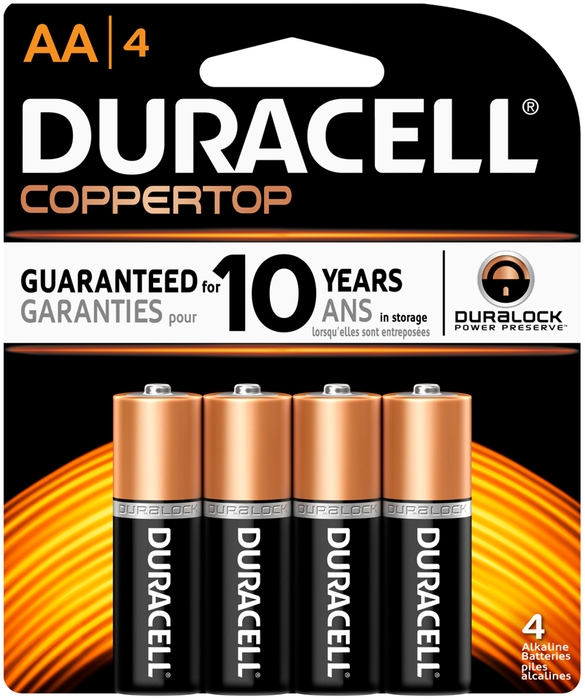 Duracell Coppertop Alkaline Batteries Aa 4 Ea Medshopexpress