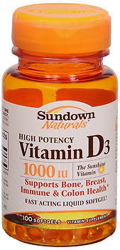 Sundown Naturals Vitamin D3 1000 Iu Softgels 100 Cap