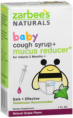 Zarbee's Naturals Baby Cough Syrup + Mucus Reducer Natural Grape Flavor - 2 OZ