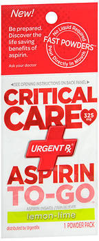 Urgent-Rx Critical Care Aspirin to Go Powder Pack Lemon-Lime - 12 EA