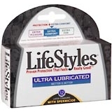 LifeStyles Condoms Spermicidally Lubricated - 12 Each