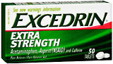 Excedrin Pain Reliever, Extra Strength, Coated Tablets  - 50ea