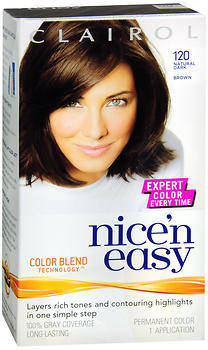 Nice 'n Easy Haircolor with Built-In Highlights, Level 3 Permanent, Natural Dark Brown 120  - 1ea