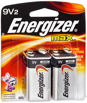 Energizer Alkaline Batteries 9V 2-Pack - 2 EA
