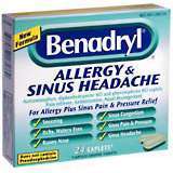 Benadryl Allergy and Sinus Headache Caplets - 24 CP