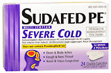 SUDAFED PE Severe Cold Caplets - 24 CP