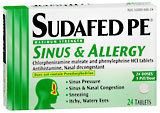 SUDAFED PE Sinus and Allergy Tablets - 24 TB