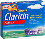CLARITIN Children's Allergy Chewable Tablets Grape Flavored  -  5 Tablets