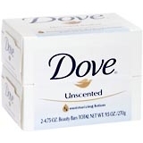 Dove Beauty Bars Unscented 2-Pack 2X4.75 Pack - 9.5 Ounces