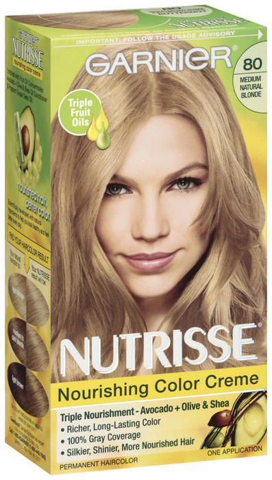 Garnier Nourishing Color Treatment with Fruit Oil Concentrates, Level 3 Permanent, Medium Natural Blonde 80  - 1ea
