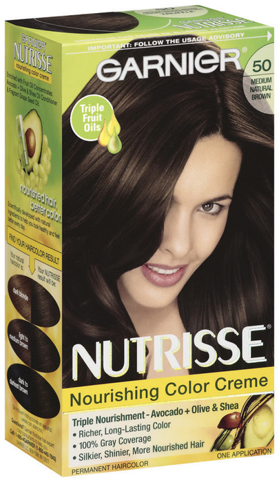 Garnier Nourishing Color Treatment with Fruit Oil Concentrates, Level 3 Permanent, Medium Natural Brown 50  - 1ea