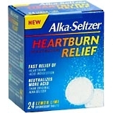 Alka-Seltzer Effervescent Tablets Heartburn Relief Lemon Lime - 24 Tablets