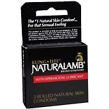 Naturalamb Natural Skin Condoms Spermicidal - 3 Each