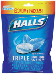 Halls Cough Suppressant Drops, Menthol, Economy Pack  - 80ea