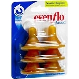 Evenflo Nipples Sensitive Response 6-Pack Slow Flow - 6 EA