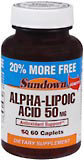 Sundown Alpha-Lipoic Acid 50 mg Caplets  -  60 Caplets