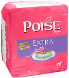 Poise Pads Extra Absorbency - 72 EA