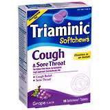 Triaminic Softchews Cough and Sore Throat Grape Flavor - 18 EA