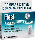 Fleet Bisacodyl Suppositories, USP  - 4ea