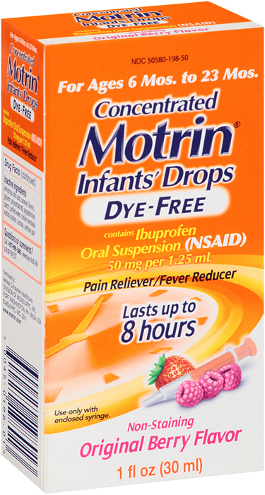 Motrin Ibuprofen Oral Suspension for Ages 6-23 Months, Original Berry Flavor, Concentrated Drops  - 1oz