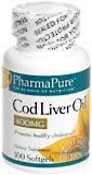PharmaPure Cod Liver Oil 400 mg Softgels  -  100 Tablets
