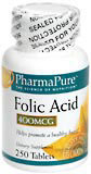 PharmaPure Folic Acid 400 mcg Tablets  -  250 Tablets