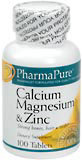 PharmaPure Calcium Magnesium and Zinc Tablets  -  100 Tablets