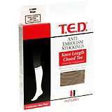 T.E.D. Anti-Embolism Stockings, Medium-Extra Length, Beige, Knee Length Closed Toe  - 1ea