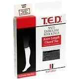 T.E.D. Anti-Embolism Stockings, Medium, Extra Length, Black, Knee Length, Closed Toe  - 1ea