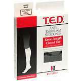 T.E.D. Anti-Embolism Stockings, Large, Regular, Black, Knee Length, Closed Toe  - 1ea