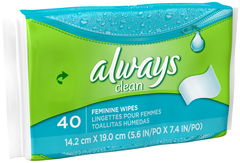 Always Feminine Cleansing Cloths  40 Each -  Case of 12
