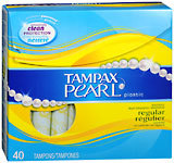 Tampax Pearl Tampons Plastic Regular Absorbency Unscented - 40 EA