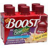 BOOST Nutritional Energy Drink With Benefiber 6-Pack 8-Ounce Bottles Vanilla - 48 OZ