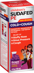 SUDAFED PE Children's Cold and Cough Liquid Grape Flavor - 4 OZ