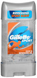 Gillette 3X Anti-Perspirant Deodorant Clear Gel Sport  -  4 OZ