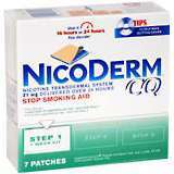 NicoDerm CQ Stop Smoking Aid, 21 mg, Patch, Step 1, 1 Week Kit  - 7ea