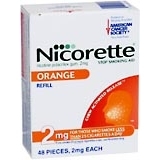 Nicorette Stop Smoking Aid, 2 mg, Gum, Orange, Refill  - 48ea