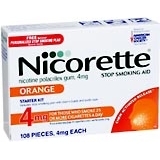 Nicorette Stop Smoking Aid, 4 mg, Gum, Orange, Starter Kit  - 108ea