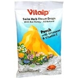 Vitalp Swiss Herb Throat Drops Peach - 24 EA