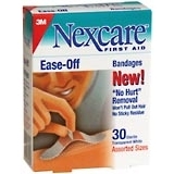 3M Nexcare Bandages Ease-Off Transparent White Assorted Sizes - 30 Each