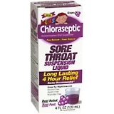 Chloraseptic Sore Throat Suspension Liquid, 4 Hour Relief, Grape  - 4oz