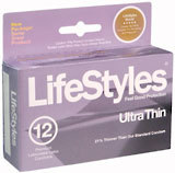 LifeStyles Ultra Thin Condoms Lubricated Latex  -  12 EA