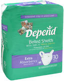 Depend Belted Shields With Tabs Extra Absorbency - 30 EA