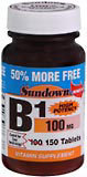 Sundown B-1 100 mg Tablets  -  150 Tablets