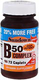 Sundown B-50 Complex Caplets  -  72 Tablets