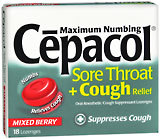 Cepacol Ultra Sore Throat Plus Cough Lozenges Mixed Berry - 18 EA