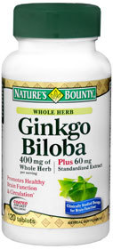 Nature's Bounty Ginkgo Biloba Tablets - 120 Tab